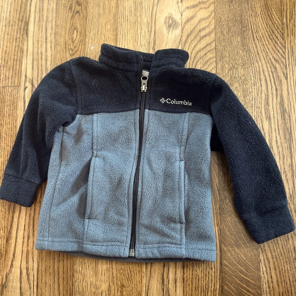 Columbia 18M Fleece Zip-Up Jacket Coat Unisex Black & Gray